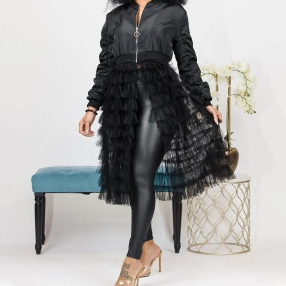 Black Ruffle Jacket - Picture 3 of 11